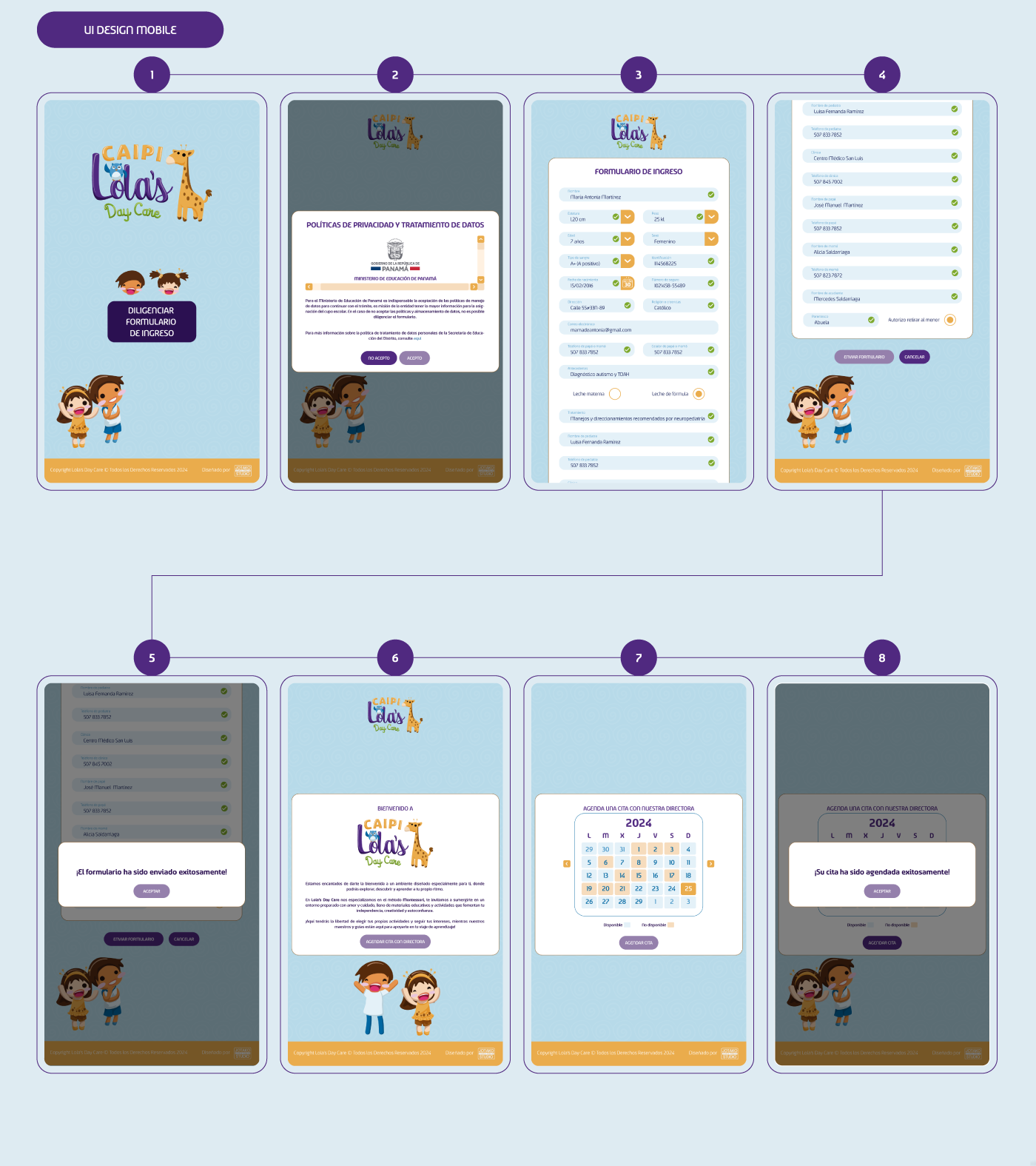 UI/UX design for the CAIPI app